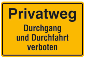 Privatweg Durchgang und Durchfahrt verboten