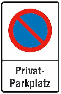 Parkplatzschild Privatparkplatz 40 x 60cm aus Kunststoff
